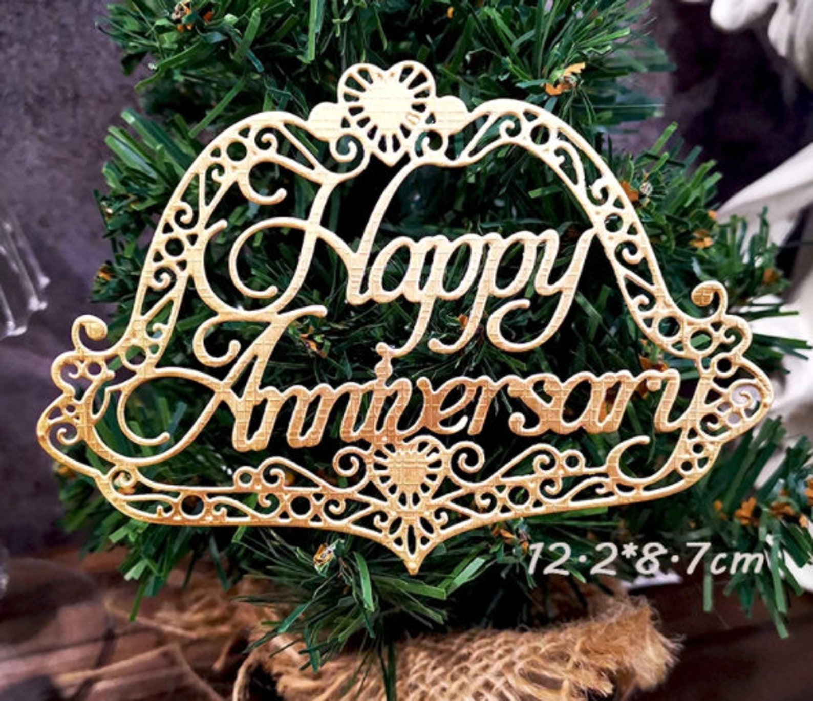Happy Anniversary Metal Cutting Dies Stencils DIY Scrapbooking/photo