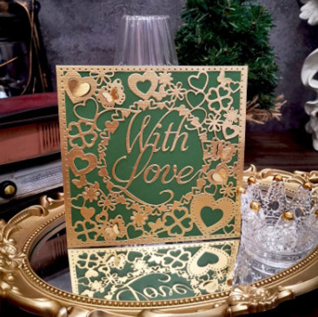 Big With Love Background Metal Cutting Dies Craft Dies Scrapbook Card ...
