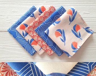 Zero waste washable and reusable cotton fabric handkerchiefs