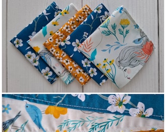 Mouchoirs en tissu coton lavables et réutilisables zéro déchet