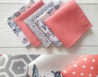 Zero waste washable and reusable cotton fabric handkerchiefs