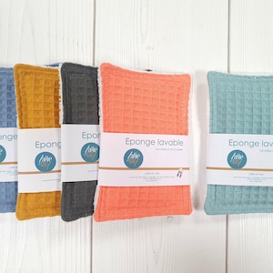 Small washable and reusable sponge in microfiber and honeycomb - Zero waste - Eco-responsible