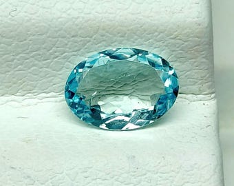 Natural Aquamarine Oval Gemstone | 5x7 MM Faceted Blue Stone for Jewelry