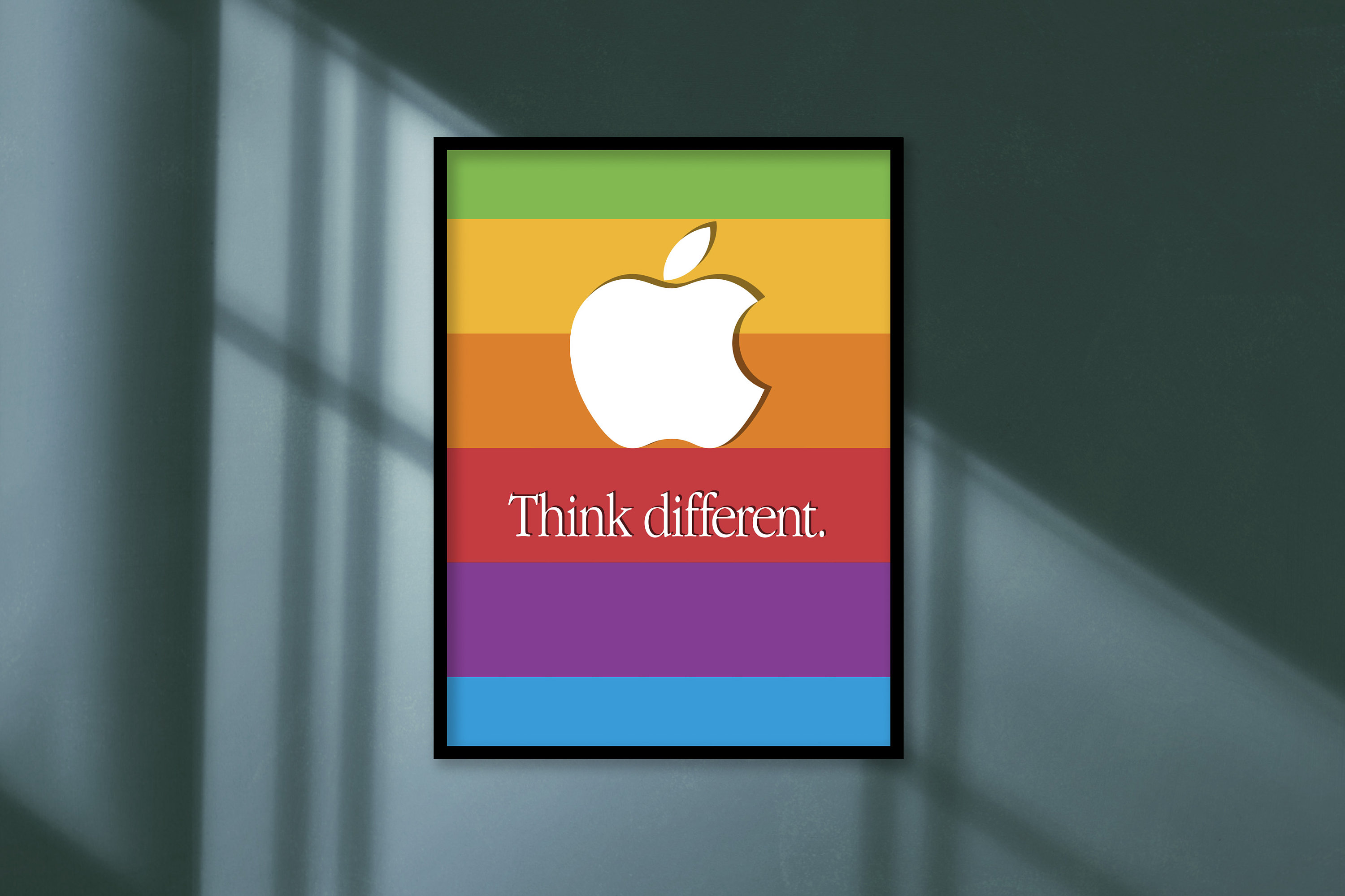 Think Different Apple Retro Logo Poster Steve Jobs Home Etsy Think Different Apple Retro Logo Poster Steve Jobs Home Etsy