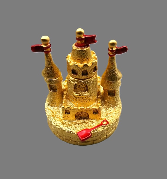 Estee Lauder Sand Castle Unused Beautiful Perfume Compact, Vintage Vanity Item