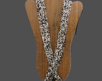 Joan Rivers Multi Strand Glass Beaded Necklace, Torsade Style. Black and White