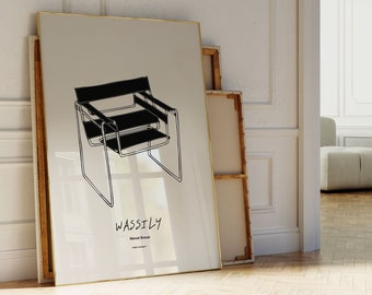 Wassily Chair | DIGITAL DOWNLOAD | Mid-Century Modern Poster | Marcel Breuer | Bauhaus Art | Interior Design Trends 2024 | Exhibition Poster