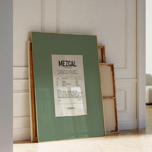 Póster de mezcal / Póster de tequila / Cóctel Negroni / Impresión de carrito de bar / Decoración para la hora feliz / Decoración de pared de Hypebeast / Regalos para bartenders