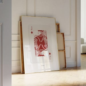 Jack van diamanten afdrukken | Fysieke afdruk | Trendy print | Speelkaarten afdrukken | Speelkaartenposter | Y2K-decor | Coole affiche