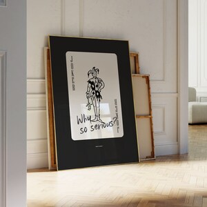 Joker Print Black / Descarga digital / Impresión de moda / Arte de pared de moda / Cartel de película / El cartel de la película Joker / Heath Ledger / Citas de películas