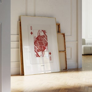 Koningin van diamanten poster | Fysieke afdruk | Spellen Afdrukken | Kaarten afdrukken | Uniek cadeau | Kunst aan de muur | Moderne kunst | Trendy affiche
