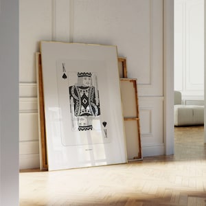 Schoppenkoning afdrukken | Fysieke afdruk | Trendy print | Speelkaarten afdrukken | Speelkaartenposter | Y2K-decor | Coole affiche
