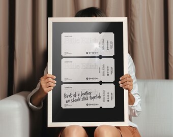 Birds of a Feather - Album Poster | Hit me hard and soft poster | Music Poster | Retro Ticket Print | Gifts for Music Lovers