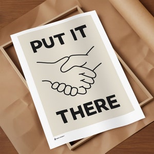 Put It There Print | Mid Century Print | Aesthetic Wall Art | Aussie Slang Print | Typography Print | Hand Drawn Sketch Print | Trendy Print