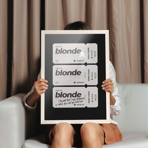 Frank Ocean - Blonde - Album Poster | Frank Ocean Poster | Musik Poster | Blond Poster | Retro Ticket Druck | Geschenke für Musik-Liebhaber