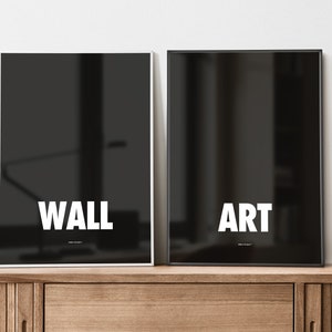 Wand Kunst Druck Set in Schwarz | Digitaler Download | Beinhaltet Zwei Poster | Retro Drucke | Wandkunst | Moderne Kunst | Angesagter Print
