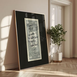 Espresso Martini Print Black | Wydruk fizyczny | Modny nadruk | Nadruk banknotu dolarowego | Modna sztuka ścienna | Nadruk kawy | Dekoracja wózka barowego