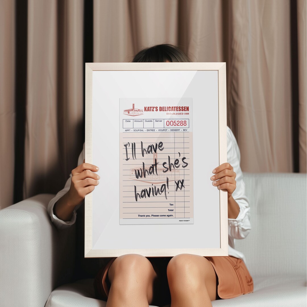When Harry Met Sally Print: Katz Deli Guest Check Poster - Etsy, image size:1080x1080