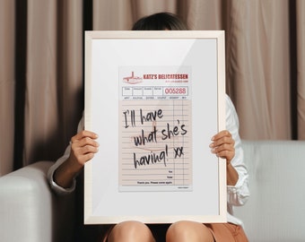 When Harry Met Sally Print: Katz Deli Guest Check Poster