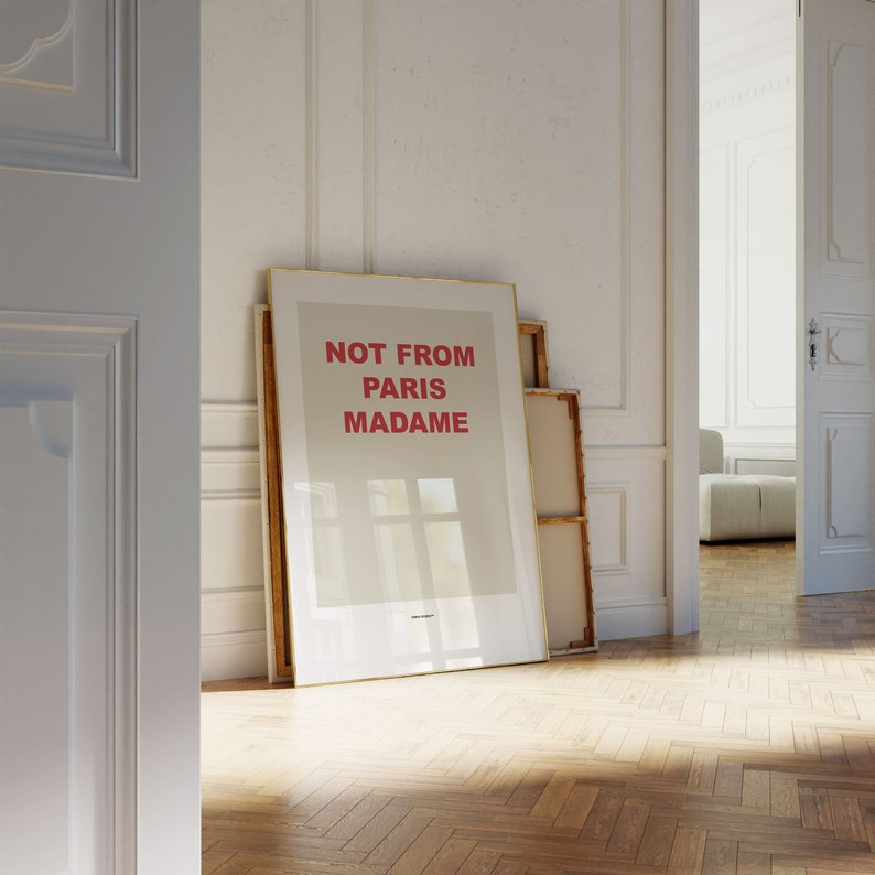 Inte från Paris Madame Print: Trendig heminredning (digital nedladdning) bild 1