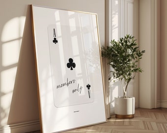 Ace of Clubs Art Print: Trendy Playing Card Poster (Digital Download)