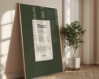 Impresión de la receta del cóctel Picante: Arte minimalista moderno para bar