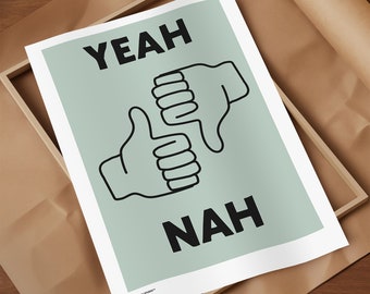 Yeah Nah-tryck: Aussie Slang-typografikonst (digital nedladdning)