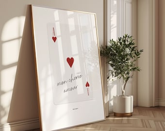 Ace of Hearts 'Mon Cherie Amour' Poster: Trendy Love Quote Print (Digital Download)