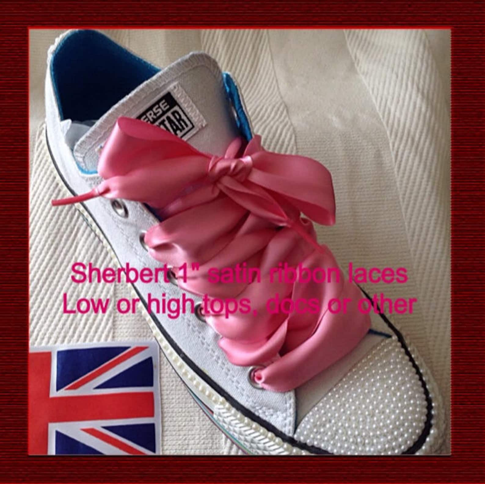 1 satin ribbon shoe laces for trainer boots or shoes Etsy