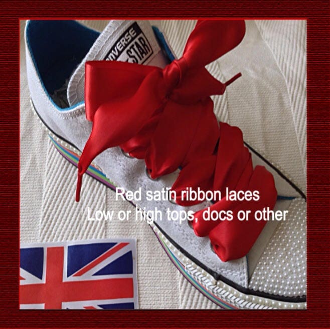 1 satin ribbon shoe laces for trainer boots or shoes Etsy