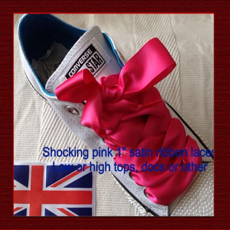 1 satin ribbon shoe laces for trainer boots or shoes Etsy