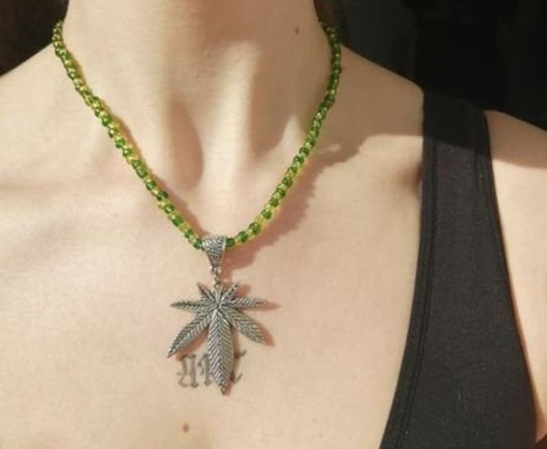 Mary Jane Green Beaded Necklace