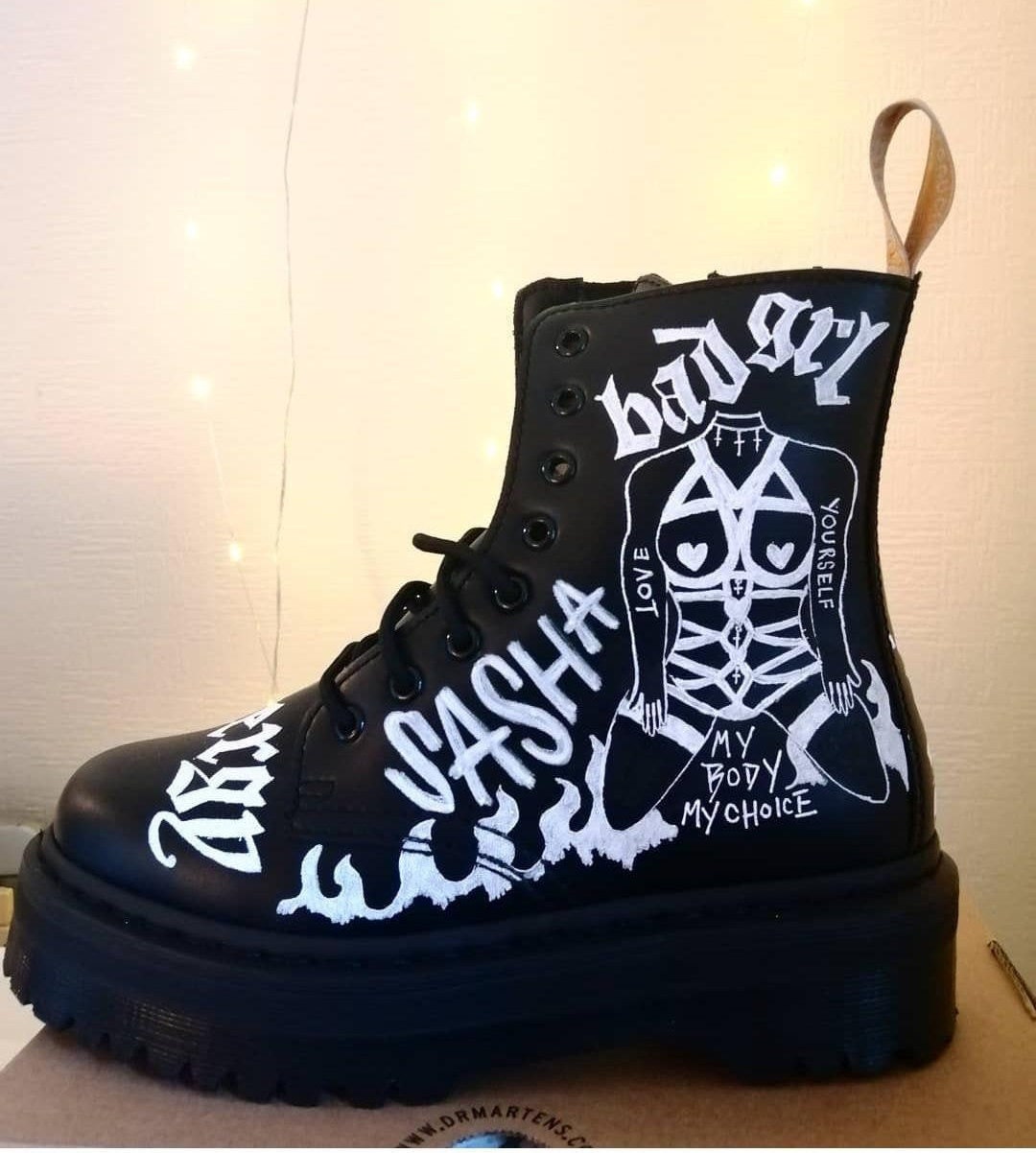 Painted Doc Dr Martens Personalised One of A -