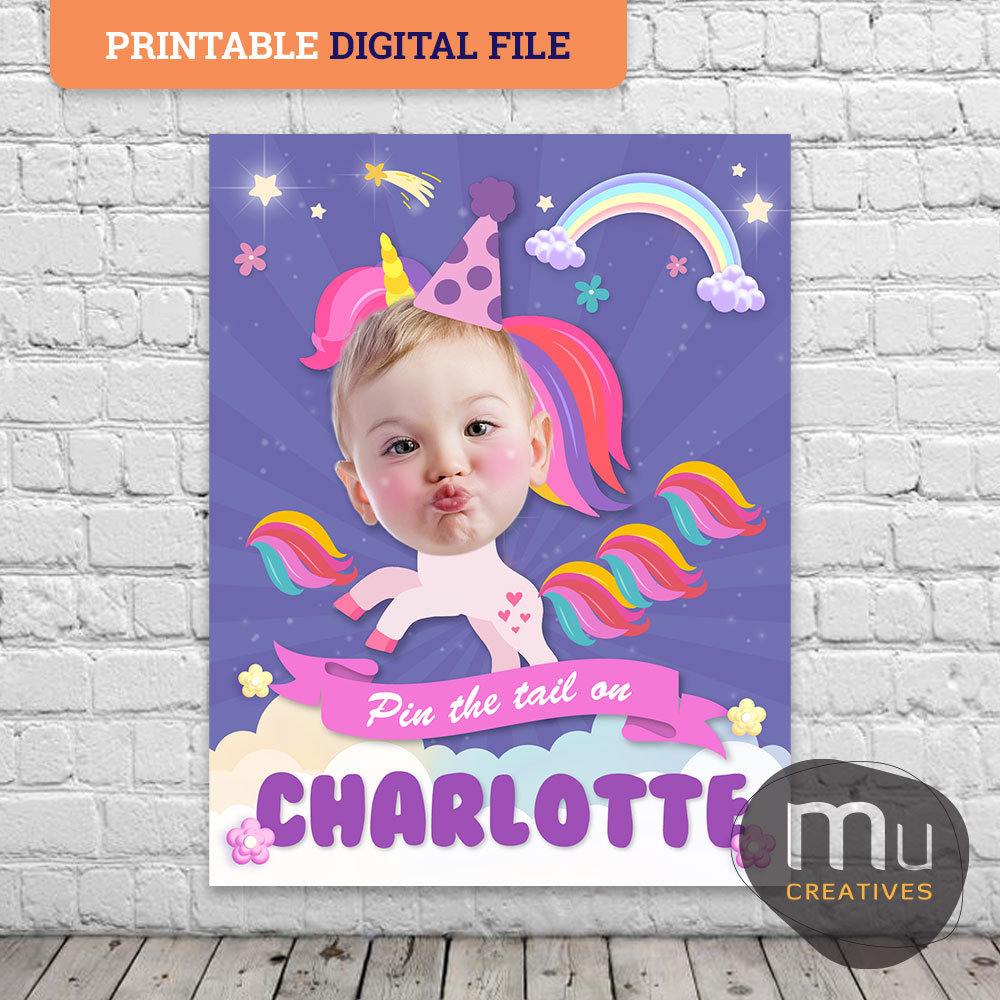 SietDESEO Pin The Tail On The Donkey Game Set - Classic Kids Birthday Party Poster For Carnival, Fiesta & Fun