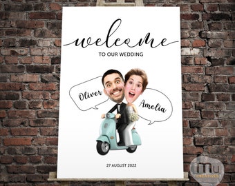 Print-It-Yourself (Digital Copy), Personalised Custom Funny Wedding Poster, Unique Bride Groom Welcome Poster, Custom Couple Poster