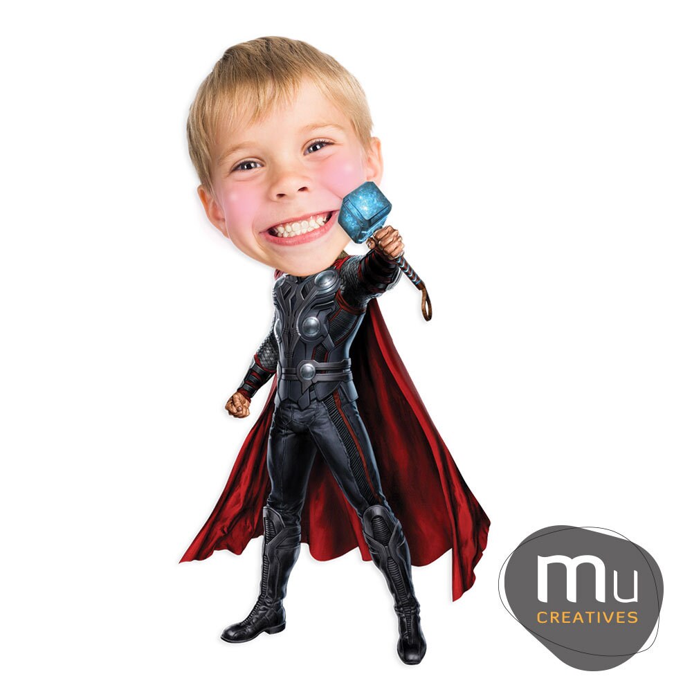 Photo Cupcake Toppers Thor Personalised Cupcake Toppers Thor Etsy