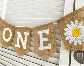 Burlap Rustic Banner, First 1st Birthday Banner, Oh Baby, ONE Banner, Baby Shower Banner, Baby Girl, Baby Boy Bunting, Cake Smash Decor