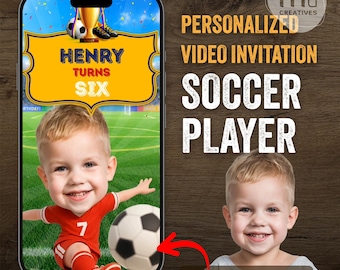 Invito video personalizzato per il compleanno di un calciatore / Festa di calcio / Invito video personalizzato con IA / Compleanno per bambini / MP4 digitale