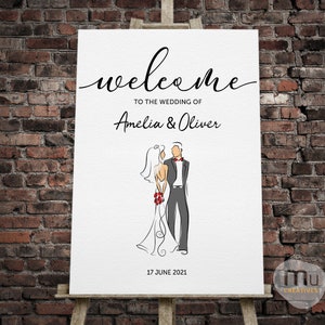 Personalisiertes Hochzeit Willkommensplakat, Personalisiertes Hochzeitsplakat, Einzigartiges Brautpaar Plakat, Hochzeitsgeschenk