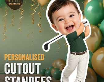 Sagoma personalizzata per compleanno a tema golf / Accessorio fotografico per feste a tema golf / Sagoma personalizzata / Compleanno per bambini / PDF PNG stampabile