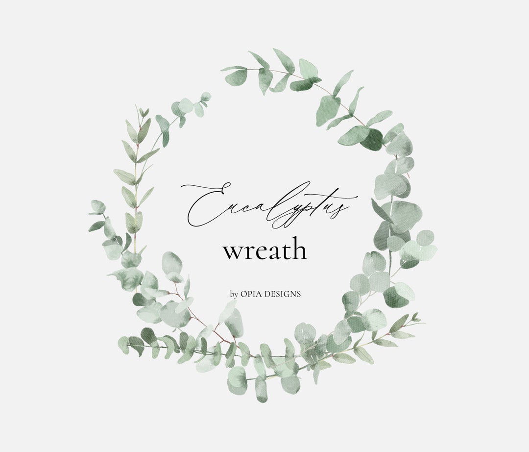 Eucalyptus Wreath, Eucalyptus Clipart, Watercolor Clipart, Greenery