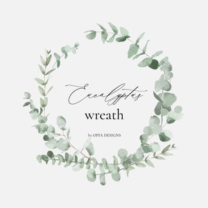 Eukalyptus Kranz, Eukalyptus Clipart, Aquarell Clipart, Grüner Kranz, Botanischer Kranz, Grüne Blätter, Kranz Clipart, Digital Clipart
