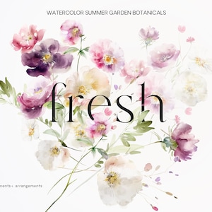 Aquarel bloemen clipart-tuin botanische clipart-botanische clipart-bruiloft clipart-wilde bloemen-zomer clipart-bloemen clipart