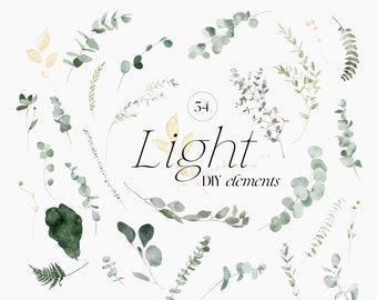 Watercolor Eucalyptus Clipart - Baby Blue Eucalyptus - Greenery Clipart ...