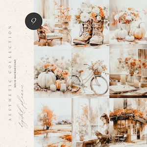 Fondos de otoño de acuarela - Imágenes prediseñadas de acuarela - Fondos de otoño - Papeles digitales - Imágenes prediseñadas de otoño - Fondos de otoño-Clipart de Acción de Gracias