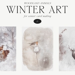 Winter bos clipart-winter achtergronden-winter kunst-kerst clipart-bos dieren-bos kerst-herten-Fox