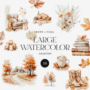 Imágenes Prediseñadas de acuarela de otoño - Imágenes Prediseñadas de acuarela - Imágenes Prediseñadas de acuarela de otoño - Imágenes Prediseñadas de boda - Imágenes Prediseñadas de pegatinas - Imágenes Prediseñadas prefabricadas-Clipart de otoño