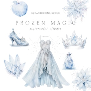 Akwarela Zima Clipart - Boże Narodzenie Clipart - Akwarela Clipart - Kartki Bożonarodzeniowe Clipart - Okres Świąteczny - Zima Clipart - Zimowa Magia