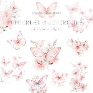 Watercolor Butterflies Clipart - Stickers Clipart - Watercolor Clipart - Watercolor Floral Clipart - Wedding Clipart - Butterflies Clipart