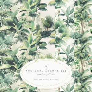 Tropische Musterdesigns - Tropische Muster - Scrapbook Papier - Digitales Papier - Tropische Hintergründe - Nahtlose Muster - Dschungel Muster
